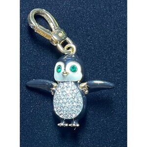 Limited Edition 2012 Juicy Couture Pave Crystal Penguin Charm Green Eyes *READ*